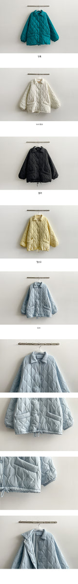 [Fluffy Lining] Nemon Wang Boxy String Quilting Collar Padded Jumper