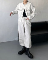 スティッチクロップドジャケット / MG709,710 Stitch Cropped Jacket (2 colors)