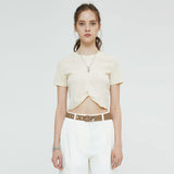 ツイストクロップトップ / TWIST CROP TOP (CREAM)