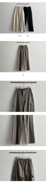 オンネバンディングコットンポケットカーゴワイドパンツ / Onne Banding Cotton Pocket Cargo Wide Pants