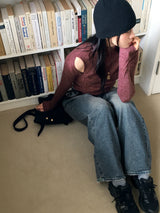 ヒンター ボカシ スプリット シャーリング ストリング ウォーマー ポーラー Tシャツ