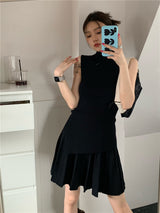 アンフッテッドトップ スカート ツーピース/Unfooted Top Skirt Two Piece