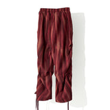 サイドシャーリングダブルストラップパンツ / SIDE SHIRRING DOUBLE STRAP PANTS_RD