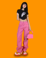 black rose crop T