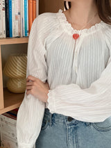 ロディンチェリーストーンハートネックレス / [925silver] Rodin Cherry stone Heart Necklace