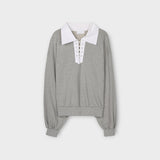 ASCLO Intro Lace Up Collar T Shirt (2color)