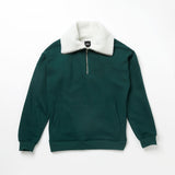 FLEECE COLLAR HALF ZIP CREW_olive (6640103424118)