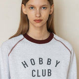 ホビークラブラグランスウェットシャツ/HOBBYCLUB RAGLAN SWEATSHIRT_BURGUNDY