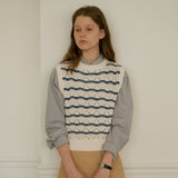 ウェーブニットベスト/Wave knit vest