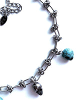 ライトブルーチェーンネックレス / light blue chain necklace
