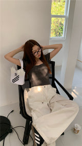 ホーリースクエアショートスリーブニット / Holly Square Short Sleeve Knit