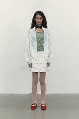 CANCAN PLEATS MINI SKIRT [WHITE]
