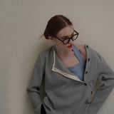 Gray Waffle Button Tee