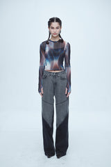 ハイパー ブラッシュ ウォッシング ワイド デニムパンツ / Hyper Brush Washing Wide Denim Pants Black