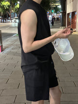 ラガーレーススリットスリーブレスシャツ/Lager Ice Slit Sleeveless Shirt (2 colors)