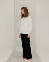 HALF ZIP UP PUNCHING RHOMBUS SWEATER IVORY (6691448455286)