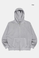 Stay pigment washed hood zip-up