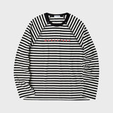 STRIPE RAGLAN LOGO LONG SLEEVE (BLACK) (6603659444342)