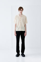 BUTTON UP HALF SLEEVE PIQUE CARDIGAN CREAM (6566843646070)