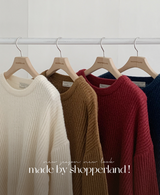 [SHOPPERMADE] ふんわりウール混紡ニット (4color)