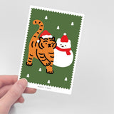 WINTER FRIENDS TIGER POST CARD (6538538877046)