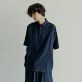 ハーフヘンリーネックシャツ / unisex half henlyneck shirts navy