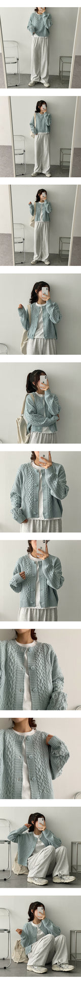 ピドボタンツイストニットカーディガン / Pido Button Twisted Knitted Cardigan