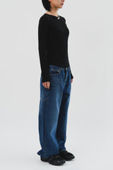 Wave Pocket Wide Denim