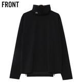 バックジップタートルネックロングスリーブカットソー/ BACK ZIP TURTLENECK L/S (4574075617398)