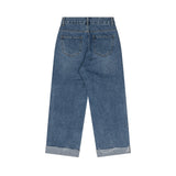 ストレートフィットロールアップエンブロイダリーデニムパンツ / STRAIGHT FIT ROLL UP EMBROIDERY DENIM PANTS [6863]