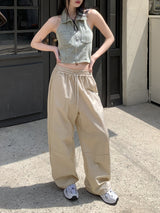 ピディナイロンスリット2ウェイロングワイドジョガーパンツ / Pidi Nylon Slit Two-Way Long Wide Jogger Pants