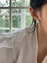 [92.5silver]コットンパールピアス