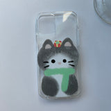 レオ　スケッチサムキャットクリスマスキャットスマホケース