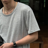 [BASIC ITEM] Eco u neck half t-shirts(5color)