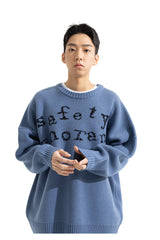 ウールニット / SAFETY LETTERING WOOL KNIT MWZNT001 (4614681624694)