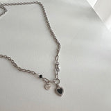 bru キッチブラックハートシックヒップネックレス/bru Kitchi Black Heart Chic Hip Necklace