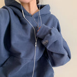 [BELLIDE MADE] Loose fit point embroidered hoodie