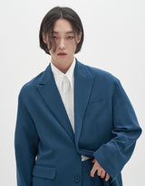 Peaked Lapel Loose Fit Blazer(3  color) (6596182343798)
