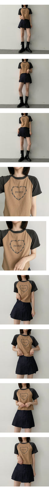 プリンセスラグランショートスリーブTシャツ / Princess raglan short-sleeved T-shirt