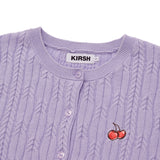 SMALL CHERRY CABLE CROP KNIT CARDIGAN [LAVENDER]