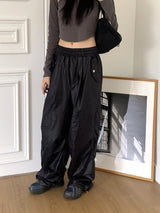 Tissue Coated Parachute Two Way Jogger Wide Pants