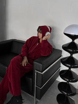 Perfect Velour Hood Zip Up (3color)