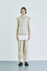 クロシェリップベスト/crochet rip vest beige