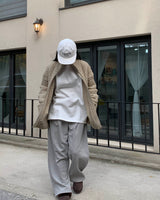 (Unisex) ヘイジーニットジップアップ