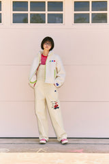 KIRSH X MISAKI KAWAI HAND DRAWING OVERALL PANTS [IVORY]