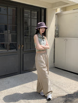 ヘンタ Y2K ホルターネックカラーツーウェイデニムクロップドベストジップアップ / Henta Y2K Halterneck Collar Two-Way Denim Cropped Vest Zip-Up