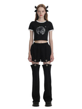 カットアウトスウェットパンツ / 0 9 cut out sweatpants - BLACK