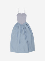 アンバランスシャーリングワンピース / UNBALANCED SHIRRING LONG DRESS #BLUE