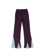 BOOTS CUT SLACK JEANS BURGUNDY/MINT