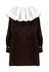 襟付きチェックワンピース